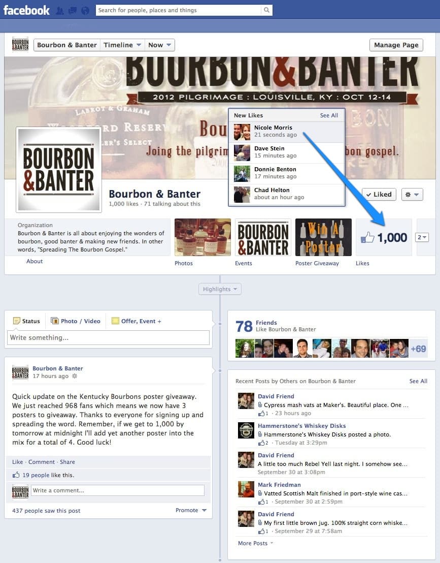Bourbon & Banter 1,000 Facebook Fan