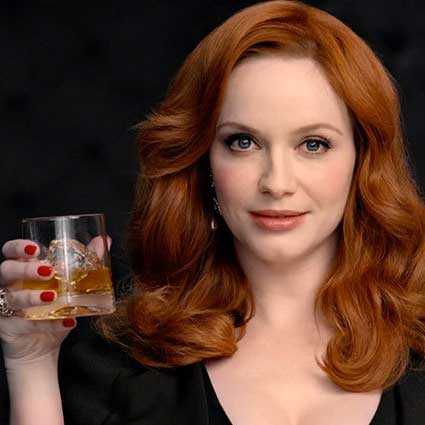 Christina Hendricks Drinks Whiskey