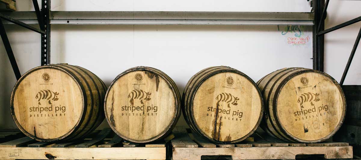 Striped Pig Distillery Barrels