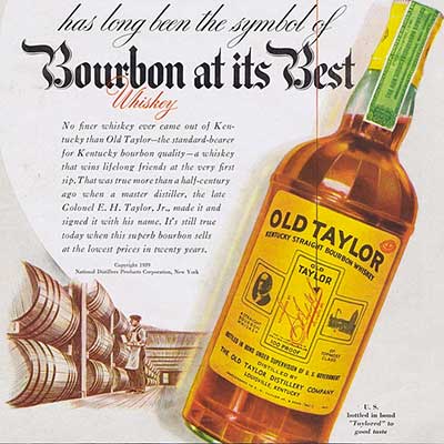 Old Taylor Bourbon Ad Circa 1939 Featured Photo