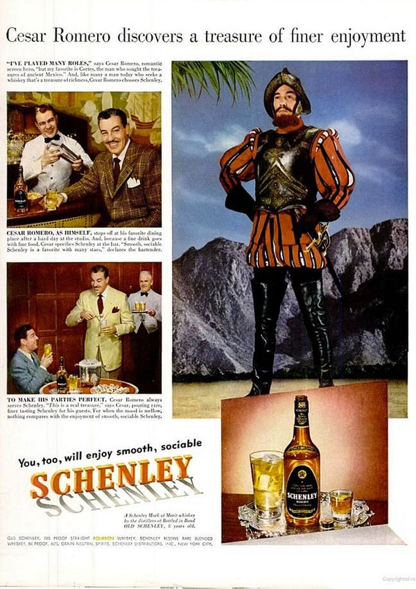 Schenley Bourbon Ad Circa 1950 Photo