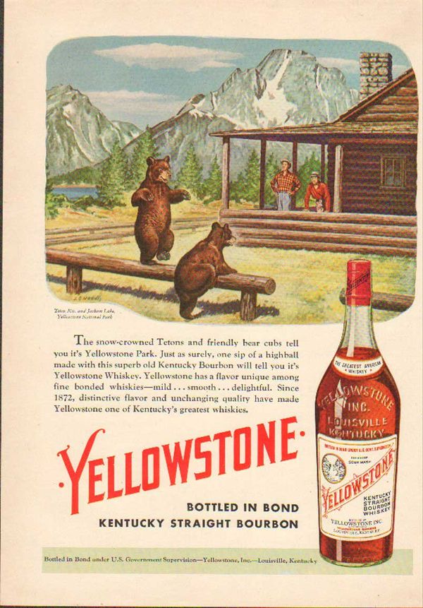 Yellowstone Bourbon Ad Circa 1948 Photo