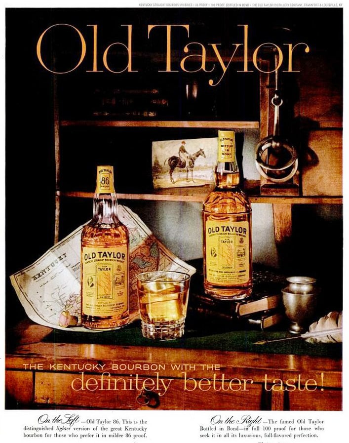Old Taylor Bourbon Advertisement Circa 1961