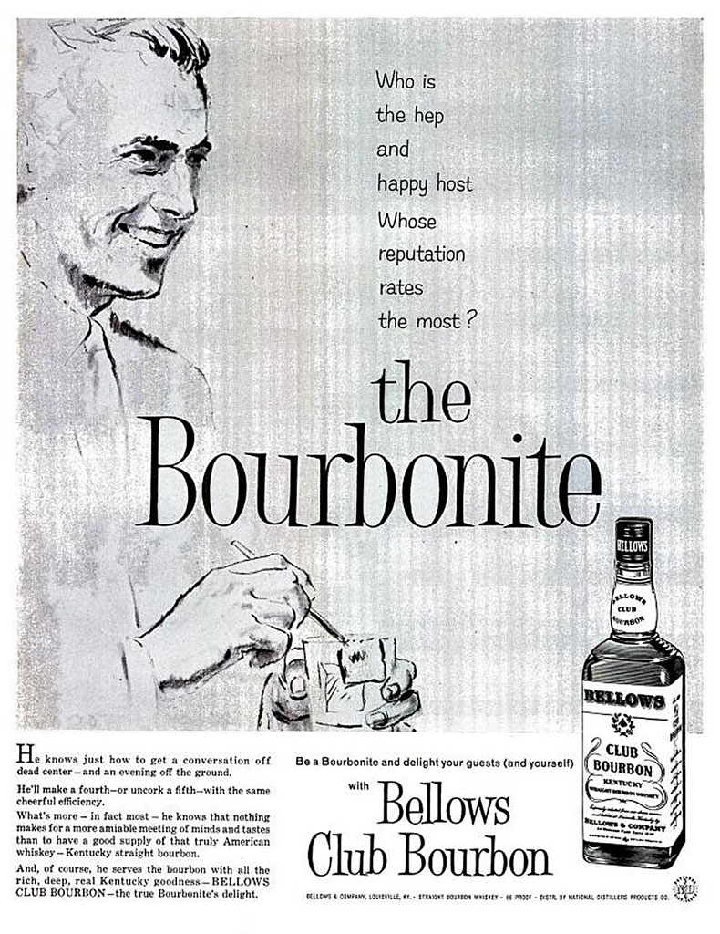 Bellows Club Bourbon Advertisement Circa 1959