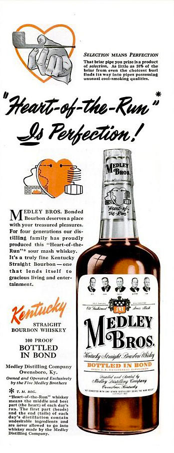 Medley Bros. Bourbon Advertisement Circa 1951