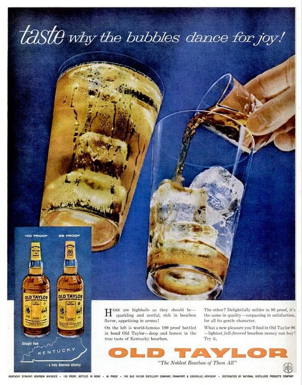 Old Taylor Bourbon Advertisement Circa 1959