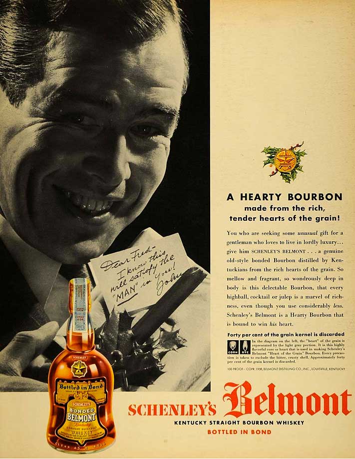 Belmont Bourbon Ad Circa 1938 Photo