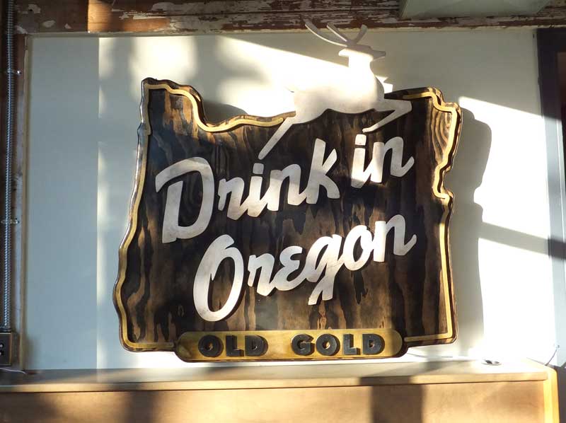 The Old Gold Drink in Oregon Sign Photo