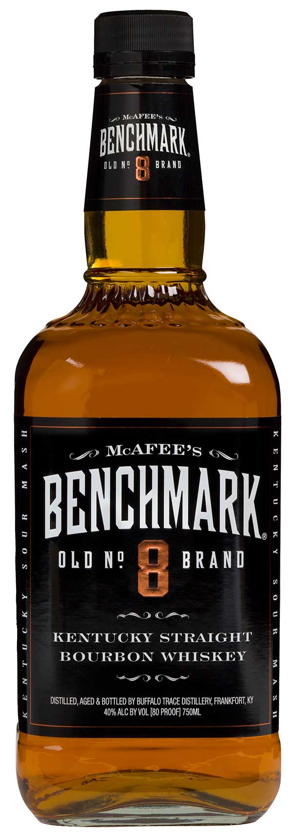 Photo of a bottle of Benchmark Old No. 8 Bourbon