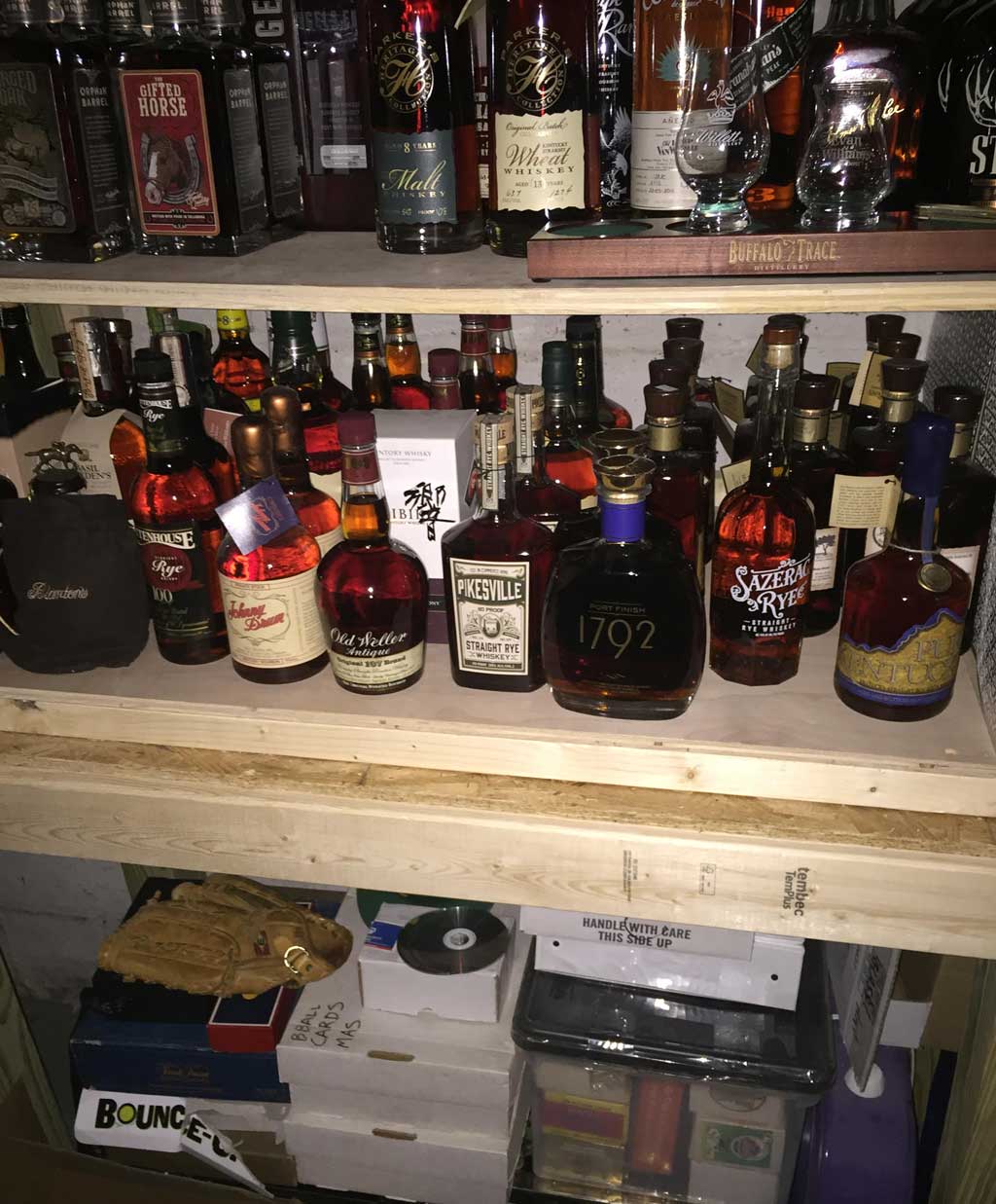 Baseball Card Collection Under Bourbon Bunker Photo